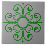 Ornate Ironwork in Green Tile