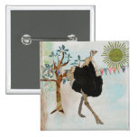 Ornate Ostrich Sunshine Button buttons