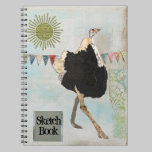 Ornate Ostrich Sunshine Sketch Notebook notebooks