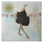 Ornate Ostrich Sunshine  Tile tiles