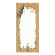 Ornate Peacock n Paisley Art Design Rack Card Template