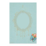 Ornate Pink Roses Butterfly Card Stationery