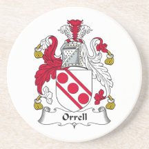 Orrell Family Crest Drink Coasters