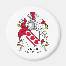 Orrell Family Crest Refrigerator Magnet