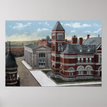 Oshkosh Wisconsin Corner Washington and Jefferson Poster