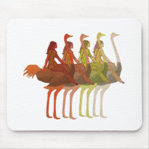 Ostrich Riding Mouse Pads