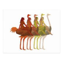 Ostrich Riding Postcards