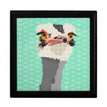 Ostrich Turqoise Gift  Box Trinket Box
