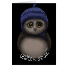 Oswald the Sad Owl Greeting Card
