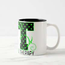 ot green and black polka dots mug