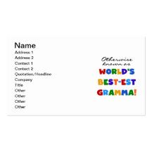 Otherwise Known as Best-est Gramma T-shirts Business Card Templates