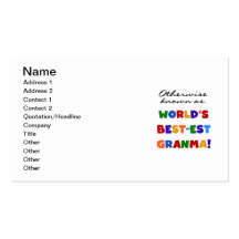 Otherwise Known as Best-est Granma Gifts Business Card Templates