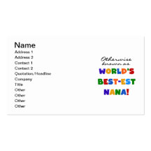 Otherwise Known as Best-est Nana Tshirts Business Card Templates