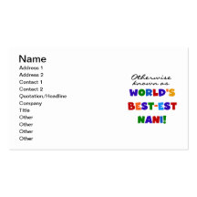 Otherwise Known as Best-est Nani Tshirts and GIfts Business Card Template