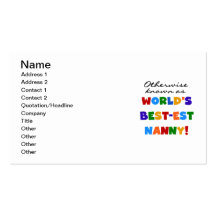 Otherwise Known as Best-est Nanny Gifts Business Cards