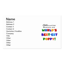 Otherwise Known Best-est Poppy Tshirts and Gifts Business Card Template