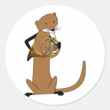 Otter Playing the French Horn Sticker