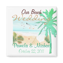Our Beach Wedding Refrigerator Magnets