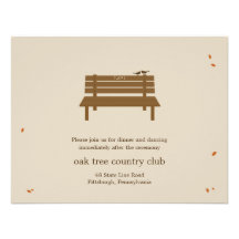 Our Bench Wedding Reception Card Personalized Invite