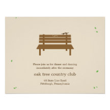 Our Bench Wedding Reception Card Invite