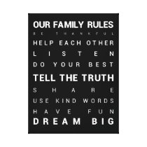 Our Family Rules - 18" x 24" canvas prints