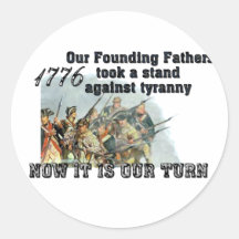 Our Founding Fathers against tyranny Round Stickers