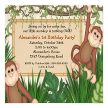Our little Monkey 1st Birthday Personalised Invitations