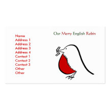 Our Merry English Robin Business Card Template