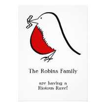 Our Merry English Robin Invitation