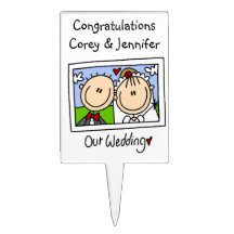 Our Wedding Bride and Groom T-shirts and Gifts Cake Picks