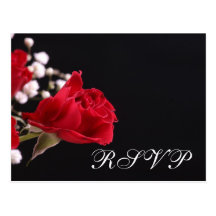 Our Wedding Rose RSVP Postcard
