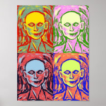 OUSIDER BRUT PORTRAIT POP ART LAST SMILE PRINT