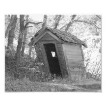 Out House B&W Art Photo
