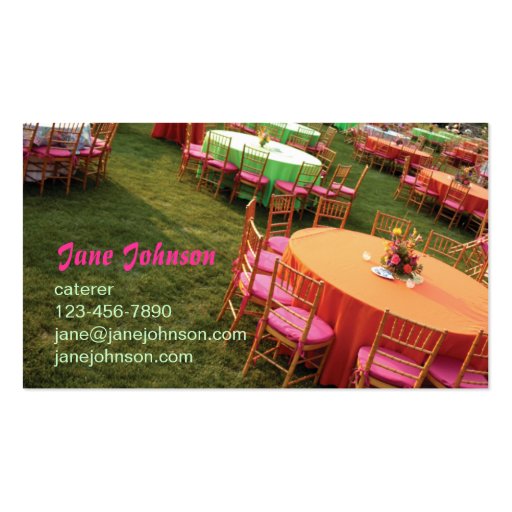 outdoor party tables business card templates