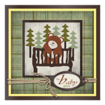 Outdoors Baby Square Custom Invite