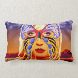 Outer mask and inner beauty throw pillow