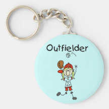 Outfielder-Girl Baseball Tshirts and Gifts Keychains
