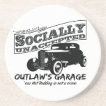 Outlaw's Garage. Socially unaccepted Hot Rods Drink Coaster