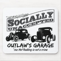Outlaw's Garage. Socially unaccepted Hot Rods Mouse Pad
