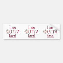 Outta Here! Baseball Character Bumper Stickers