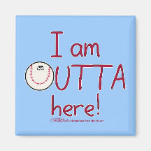 Outta Here! Baseball Character Fridge Magnets