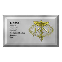 Oval Gold Caduceus RN Nurse Business Card Template