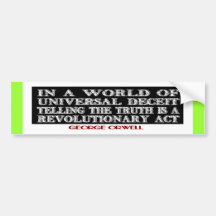 OVAL ORWELL UNIVERSAL DECEIT BUMPER STICKER