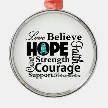 Ovarian Cancer Collage of Hope Christmas Tree Ornament