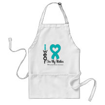 Ovarian Cancer I Wear Teal Heart For My Mother Apron