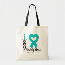 Ovarian Cancer I Wear Teal Heart For My Mother Bag
