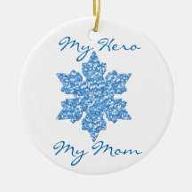 Ovarian Cancer My Hero Mum ornament