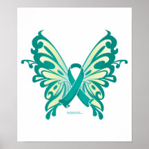 Ovarian Cancer Ribbon Butterfly Posters