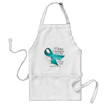 Ovarian Cancer Ribbon Hero in My Life Aprons
