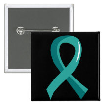 Ovarian Cancer Teal Ribbon 3 Buttons